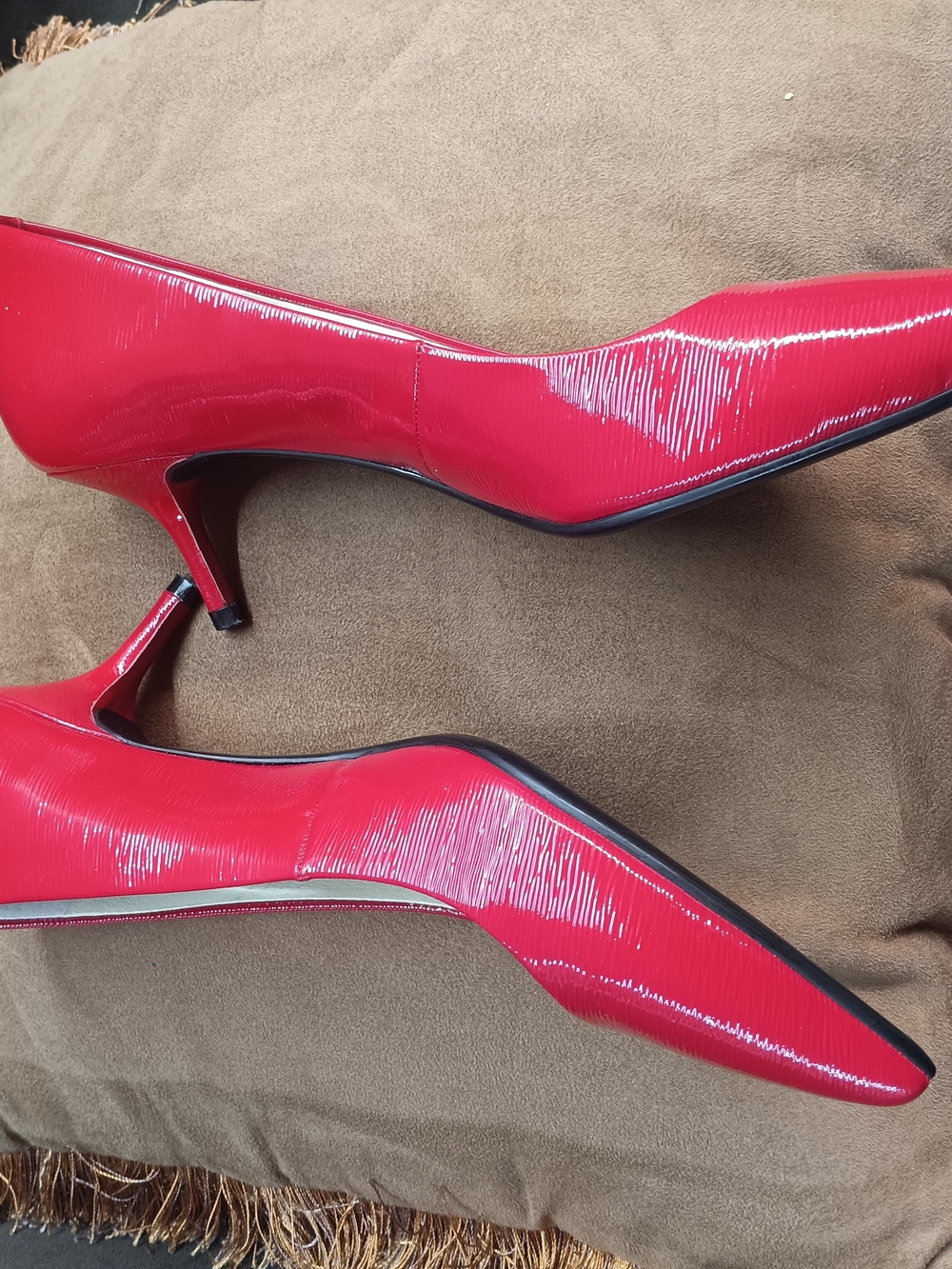Michael Kors Bright Red Patent Pointed-Toe Stiletto Pumps - Picture 4 of 10